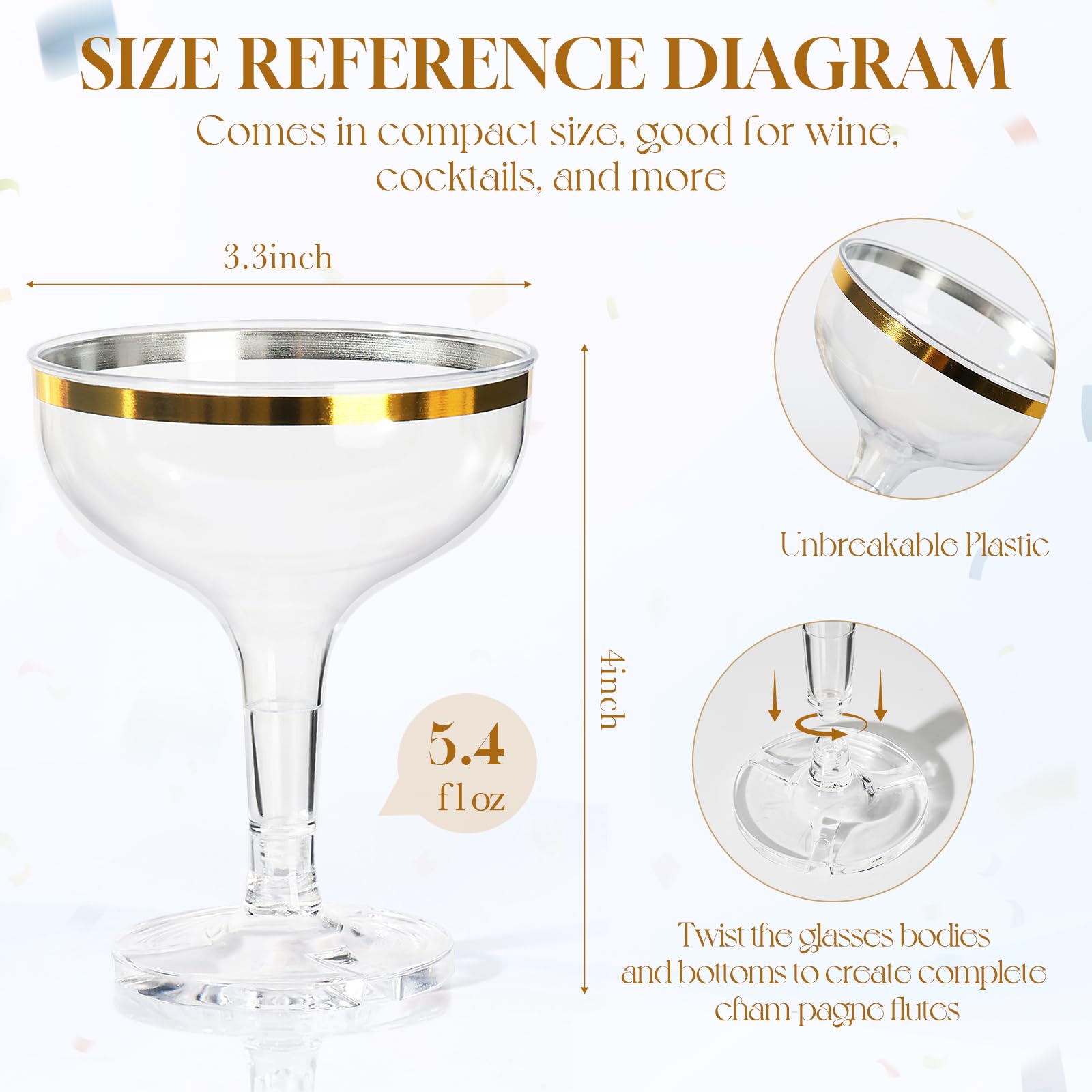 RYTOXILO clear acrylic martini cups showcase drinks beautifully.