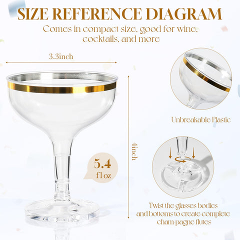 RYTOXILO clear acrylic martini cups showcase drinks beautifully.
