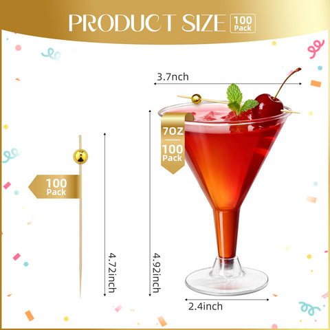 RYTOXILO cocktail picks included with martini glasses for garnishing
