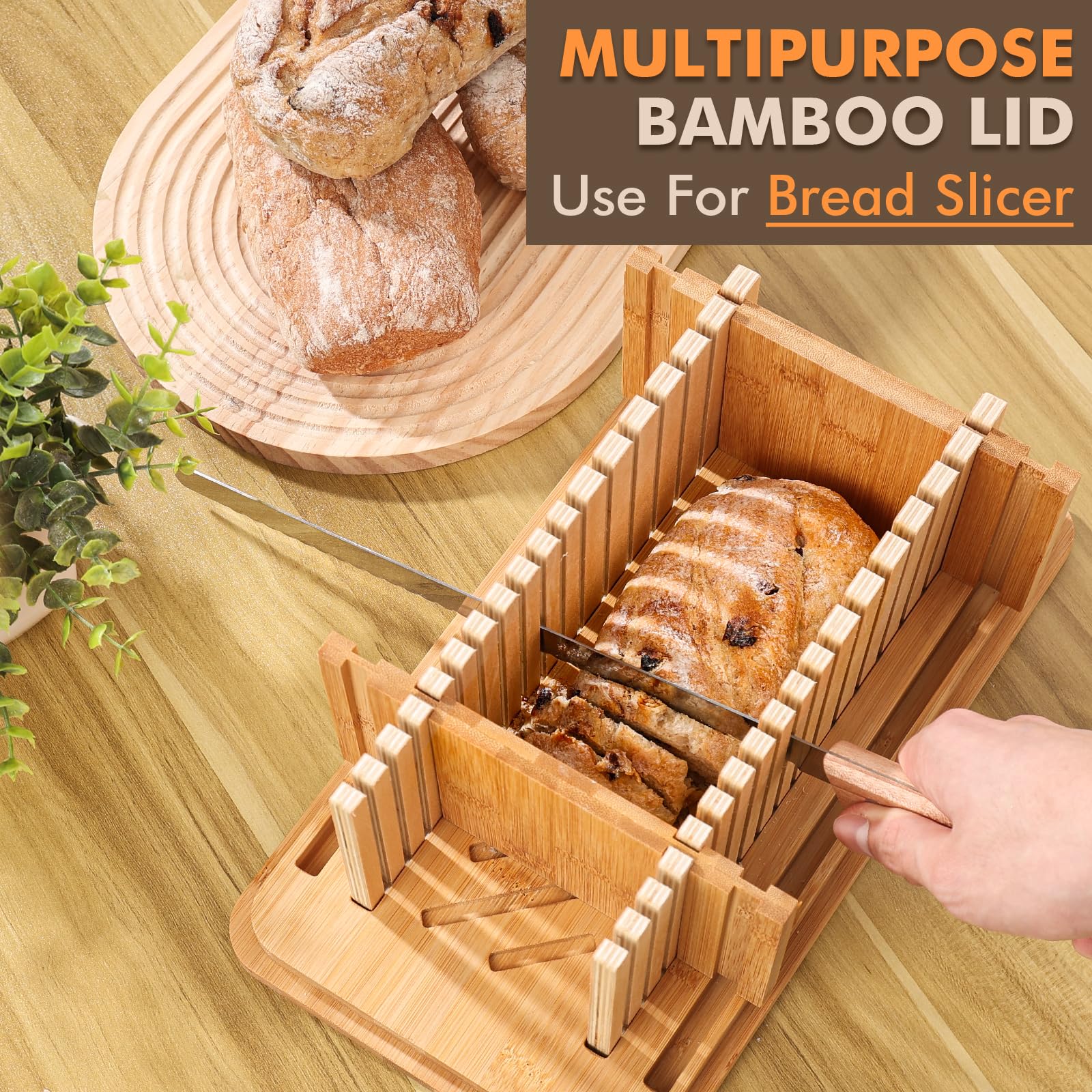 Farmhouse white metal box with natural bamboo lid adds rustic charm