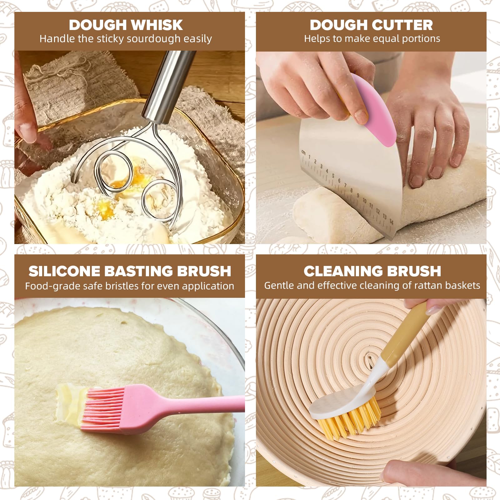 RYTOXILO dough cutter and scoring lame for clean cuts and shaping.