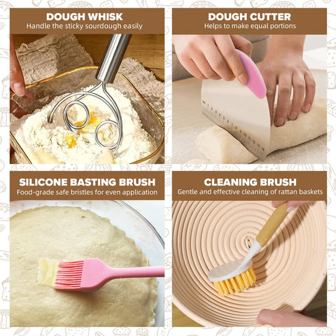 RYTOXILO dough cutter and scoring lame for clean cuts and shaping.