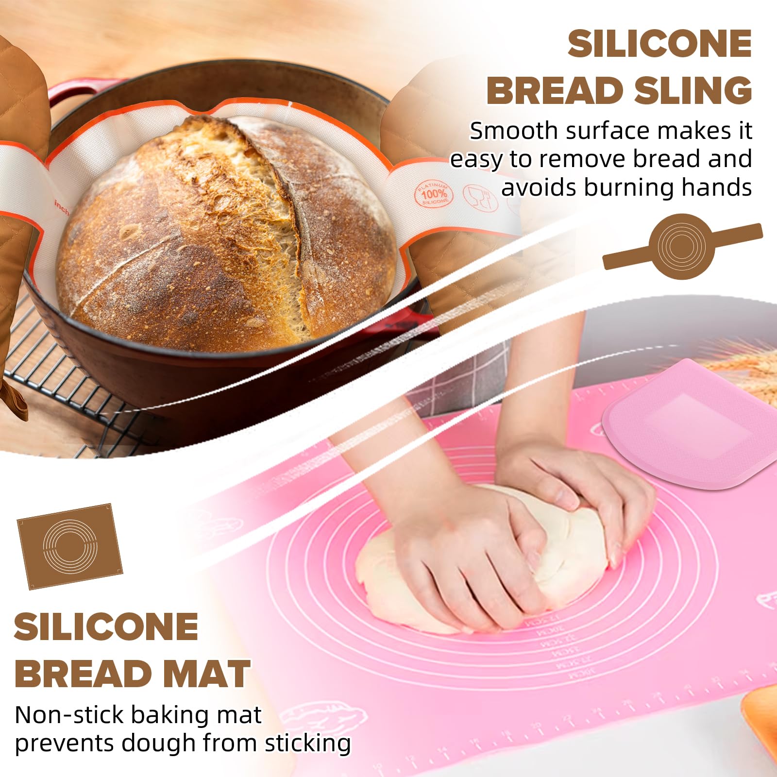 RYTOXILO dough whisk speeds gentle mixing for consistent dough texture.