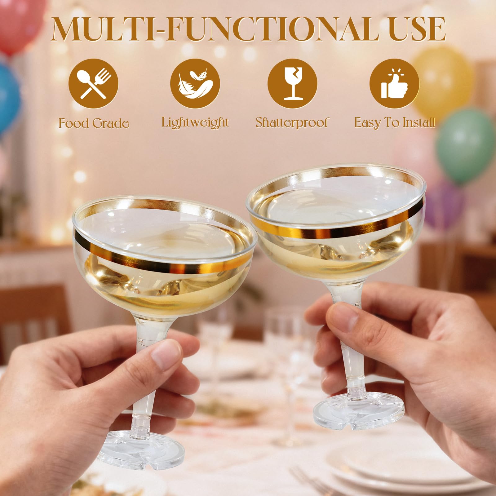 RYTOXILO easy-assemble base grooves enable stable champagne towers.