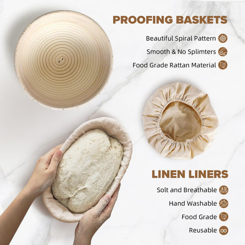 RYTOXILO oval banneton proofing basket highlighting versatile loaf shapes for boules and batards.