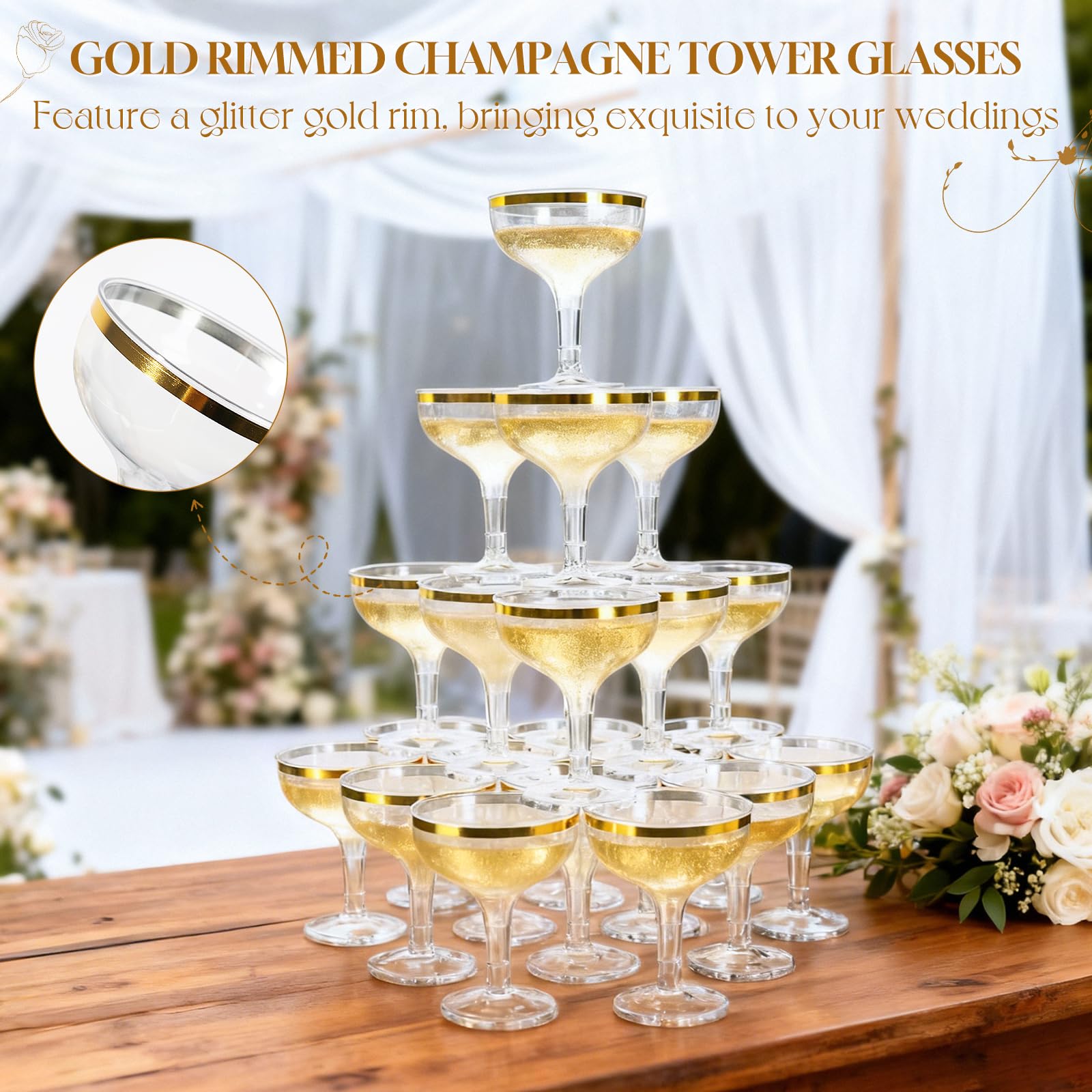 RYTOXILO stackable glasses simplify creating dramatic champagne towers.