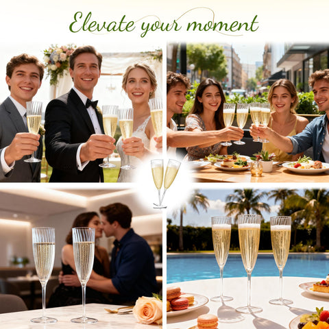 RYTOXILO versatile flutes suit champagne, sparkling wine, or juices.