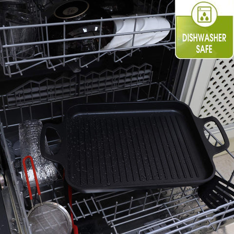 S·KITCHN oven-safe grill pan up to 450°F for versatile meals.