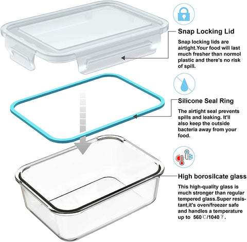 S SALIENT glass containers are oven and microwave safe for versatile meal prep.