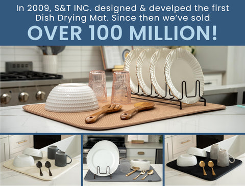 S&T INC Dish Drying Mat XL used as an appliance slider for a mixer.