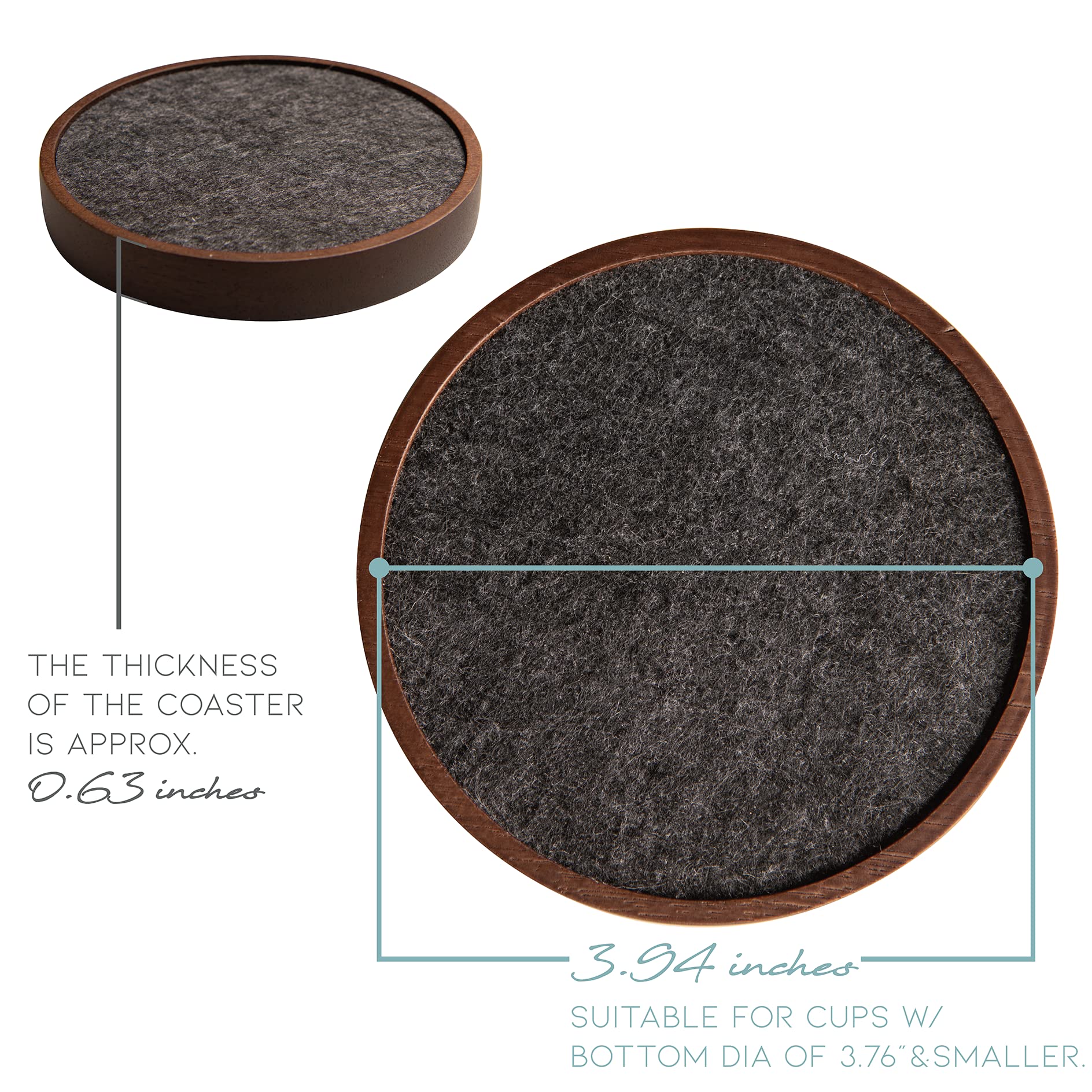 S1EGAN noise-reduction bottom wood coaster quiets the table