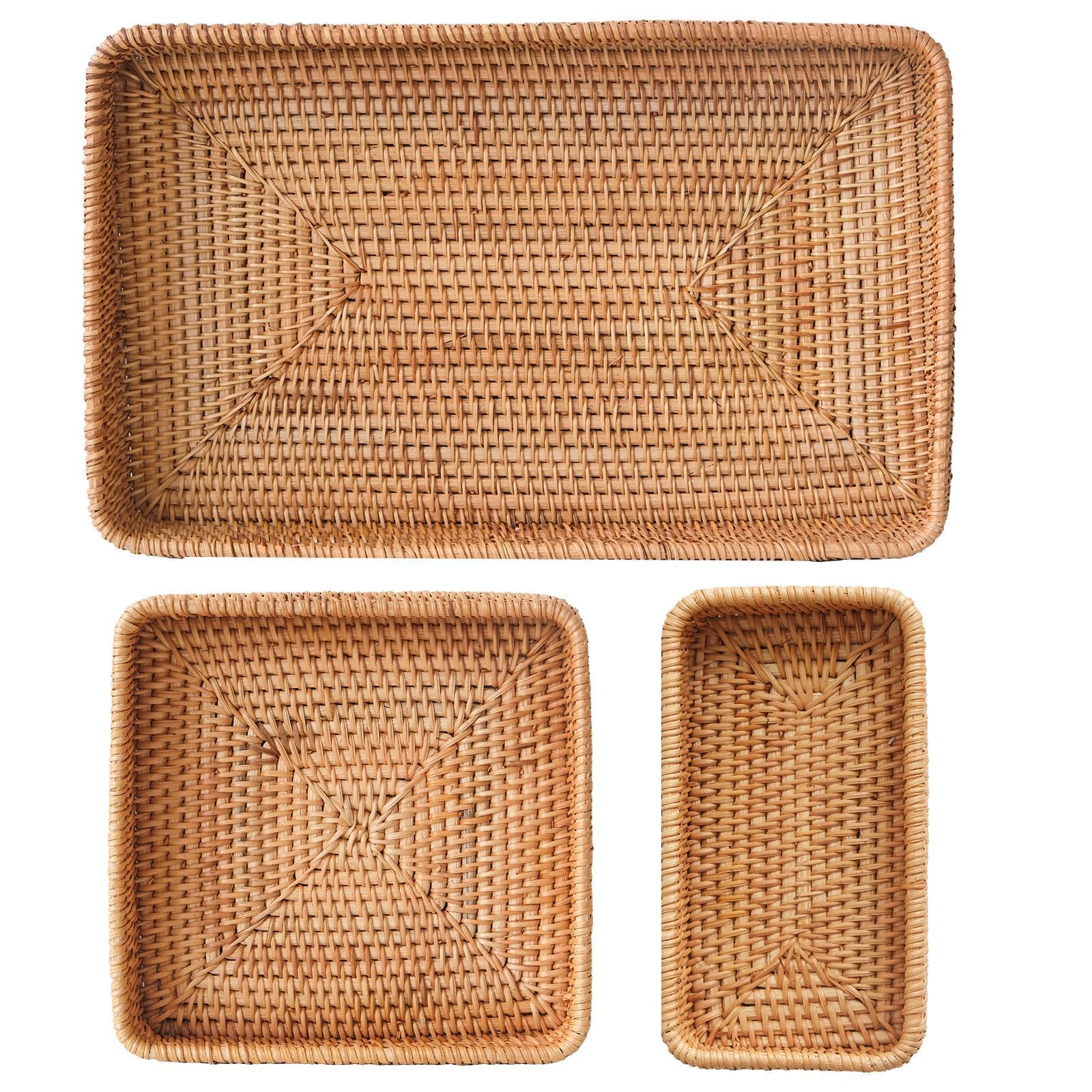 S310 rattan baskets by sofa table for remotes and essentials.