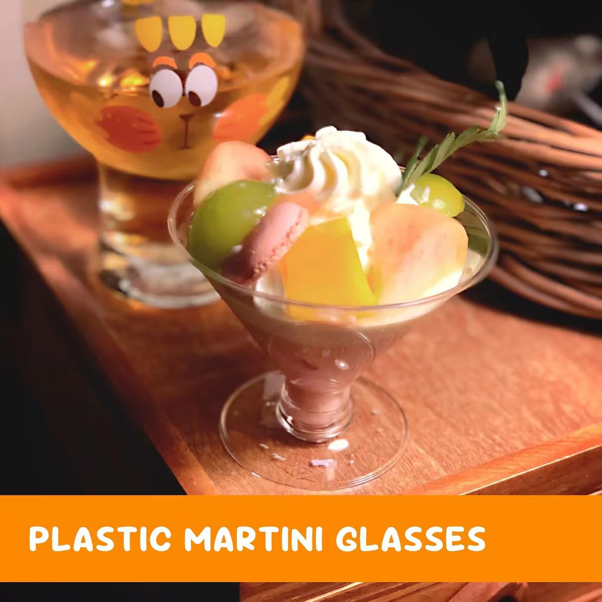 S8686S stackable plastic martini cups save storage space.