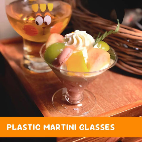S8686S stackable plastic martini cups save storage space.