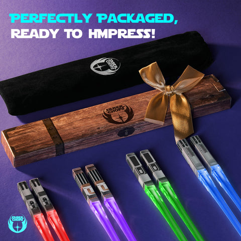 Saber Chops eight bright colors light up your sushi night with style.