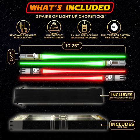 Saber Chops BPA-free plastic design is safe for reusable dining.