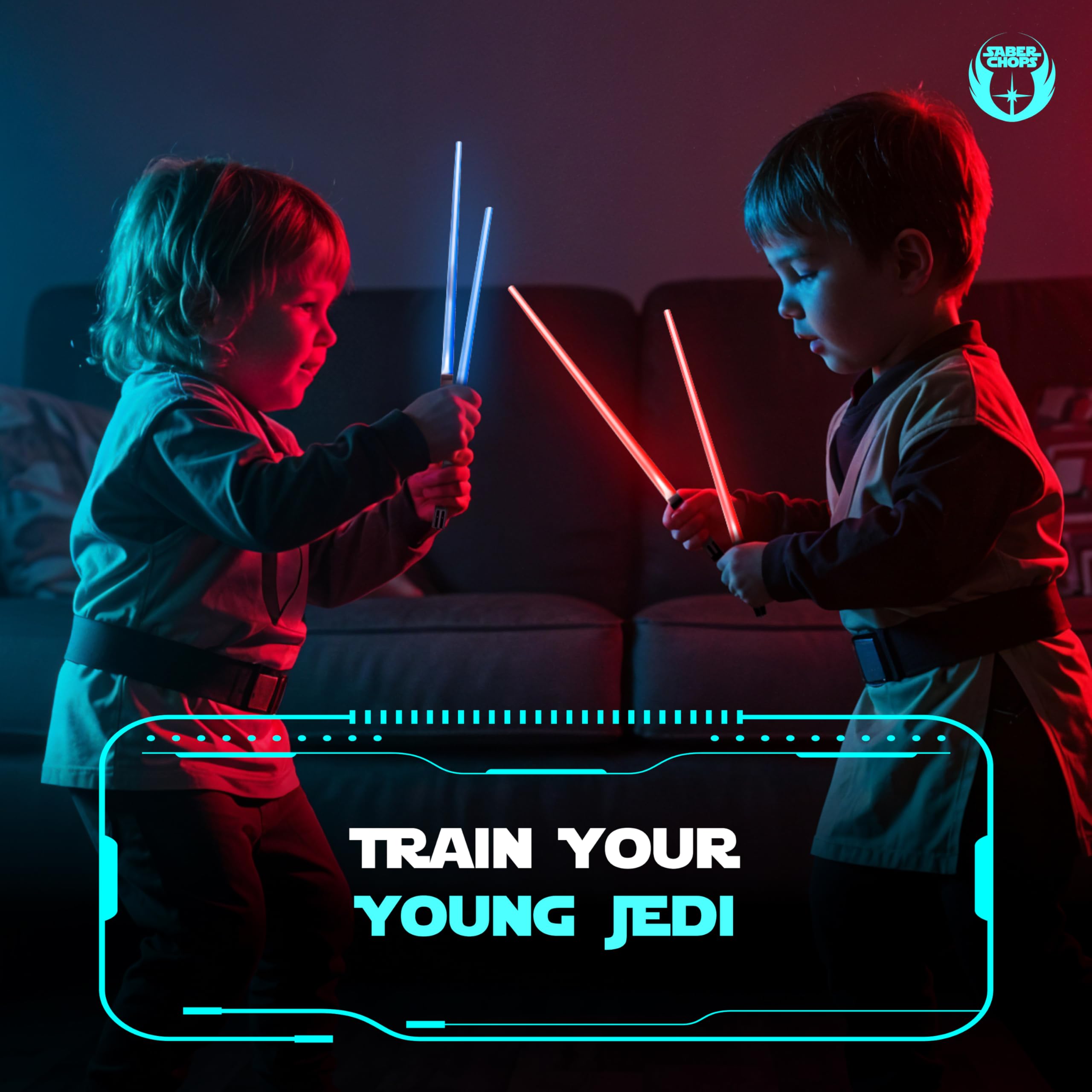 Saber Chops duel-ready lightsaber chopsticks spark friendly kitchen battles.