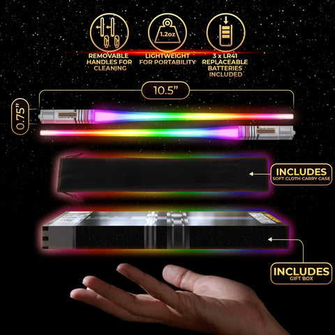 Saber Chops gift box packaging protects and presents the set.