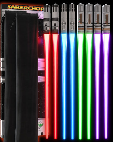 Saber Chops light-up chopsticks case, ideal for organized Star Wars kitchen gifts.