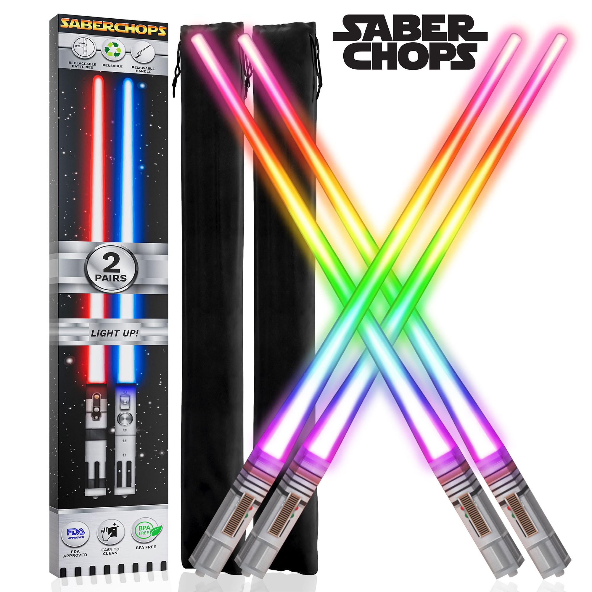 Saber Chops sushi nights glow with ambient light during meals.