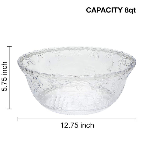 SADAS punch-bowl-ladle-set, side view, easy pour ports reduce spills during gatherings