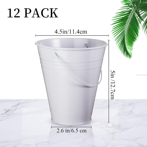 Sadnyy buckets used as centerpiece-ready decor with rustic charm for events.