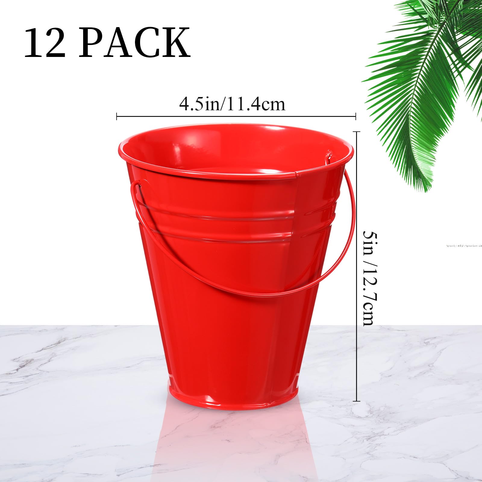 Sadnyy party centerpiece buckets displayed on table for easy snack ideas.