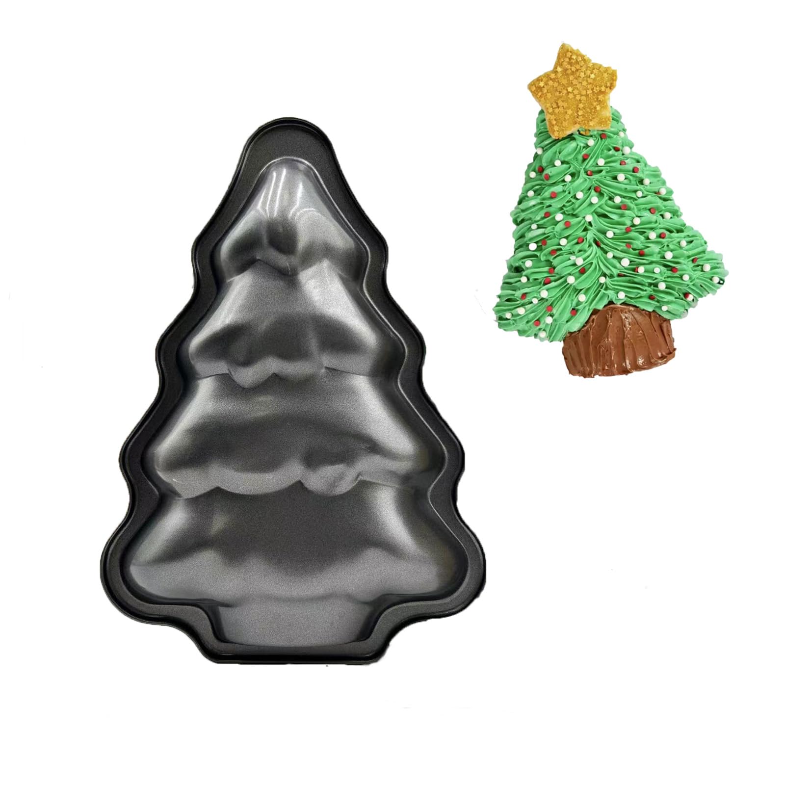 SADYFON Christmas Tree Cake Pan with fluted release for clean shapes