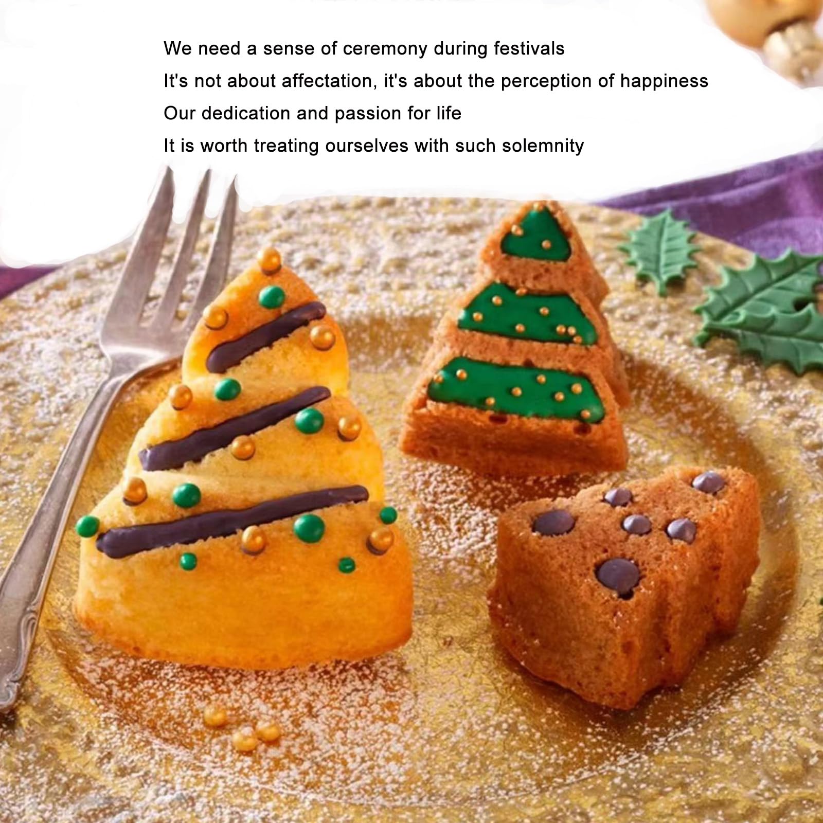 SADYFON Christmas Tree Cake Pan size 10.6 x 7.28 x 1.38 inches, lightweight