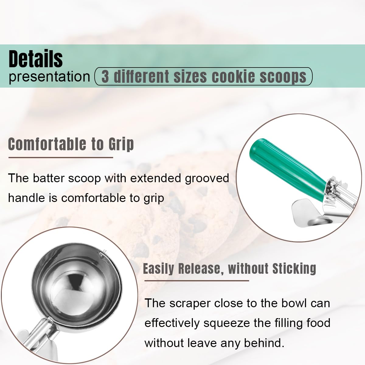Saebye multi-use scoop suitable for ice cream and batter.