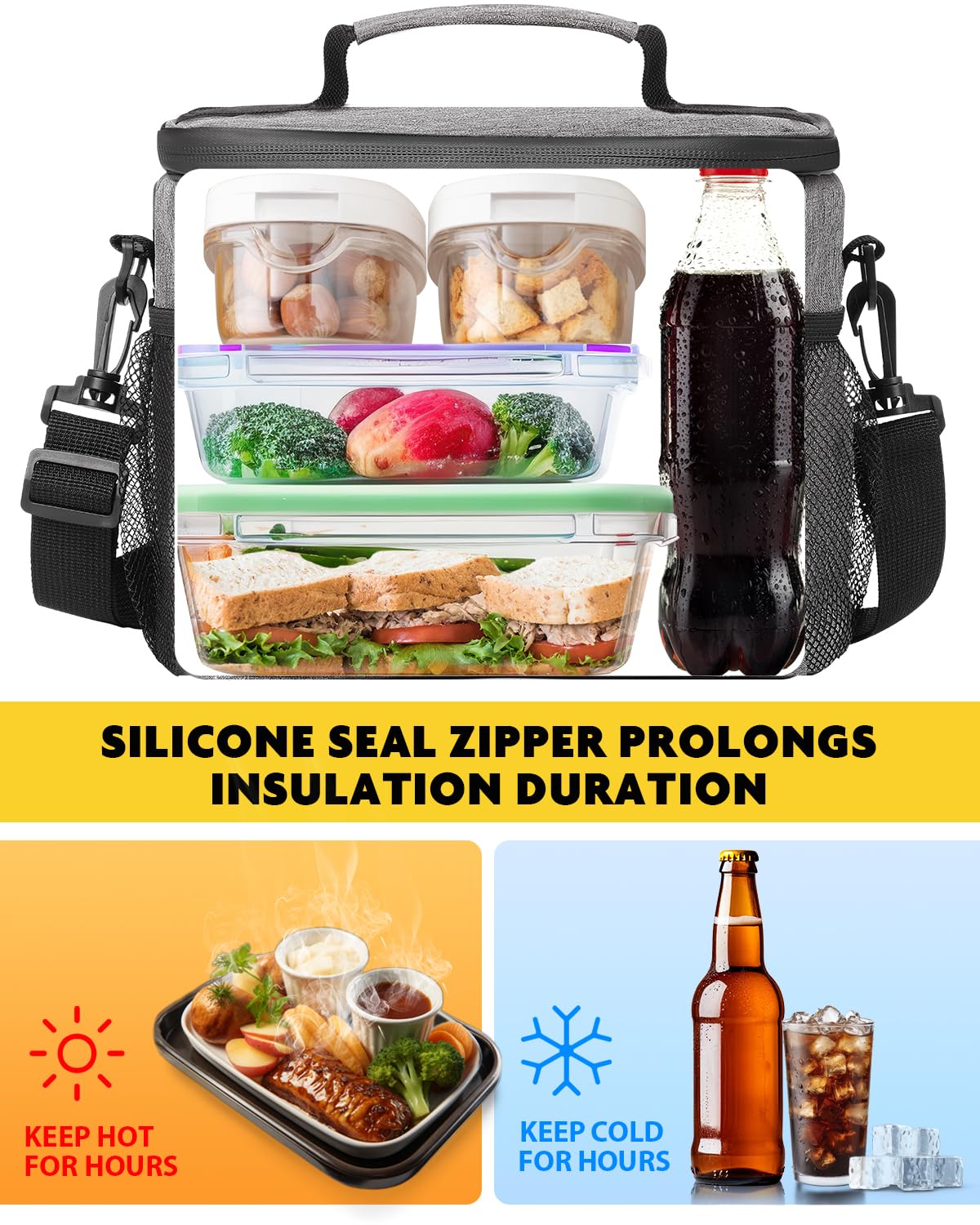 SafeDelux insulated lunch bag durable handle for portable daily use.