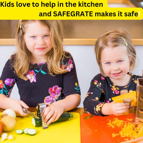 SAFEGRATE guard compatible with graters and knives for versatile use.
