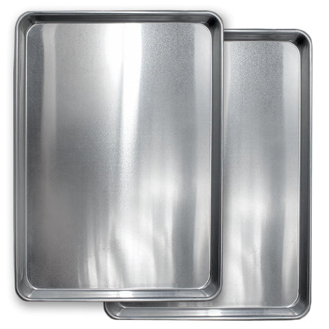 Saffron & Sage 2-pack aluminum half-sheet baking pan ideal for batch baking.