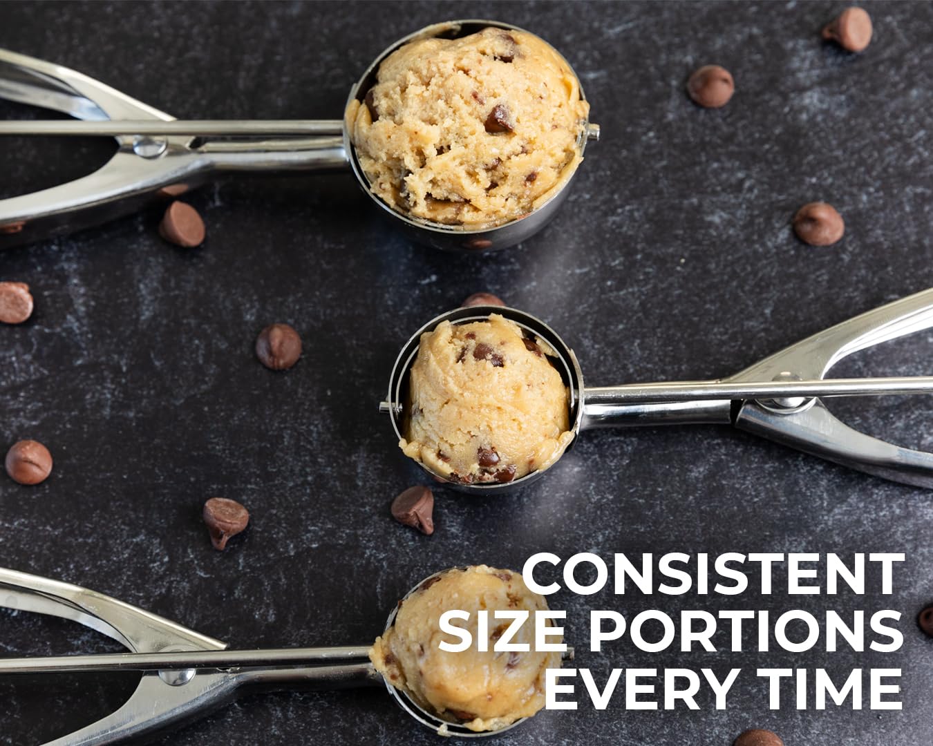 Saffron & Sage ergonomic handles reduce hand fatigue during long batches.
