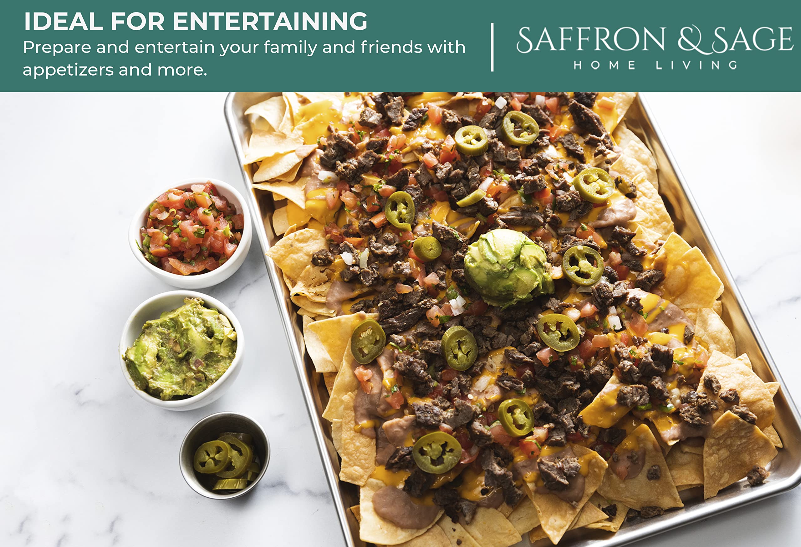 Saffron & Sage no-teflon metal surface promises long-lasting performance.