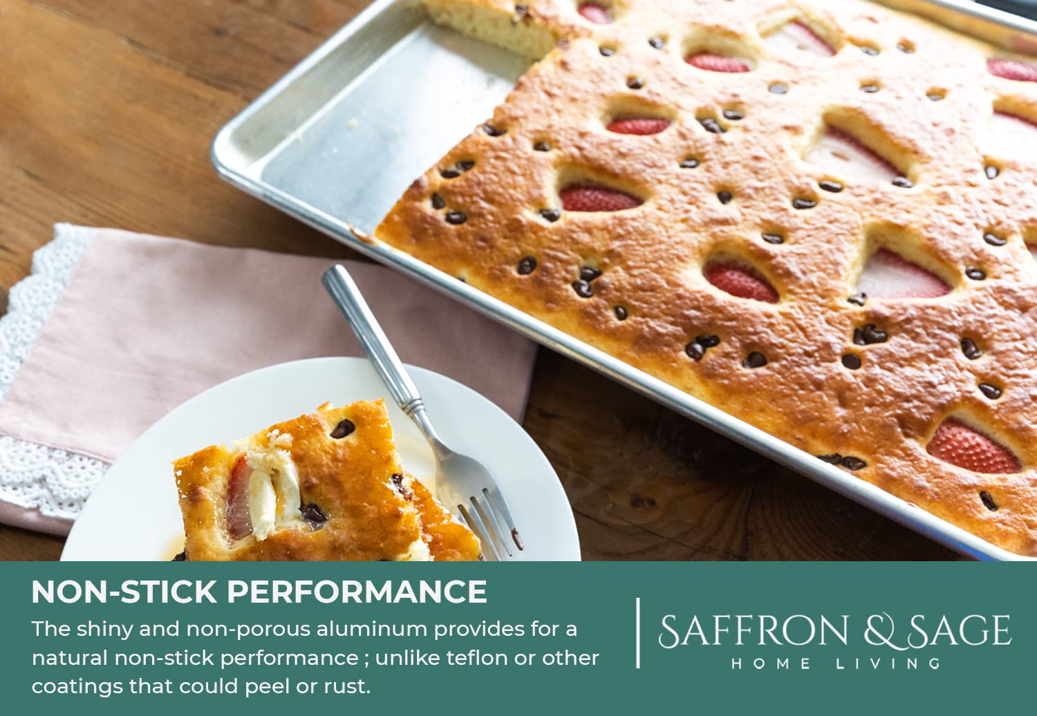 Saffron & Sage rust-resistant no-coating baking tray for durable everyday use.