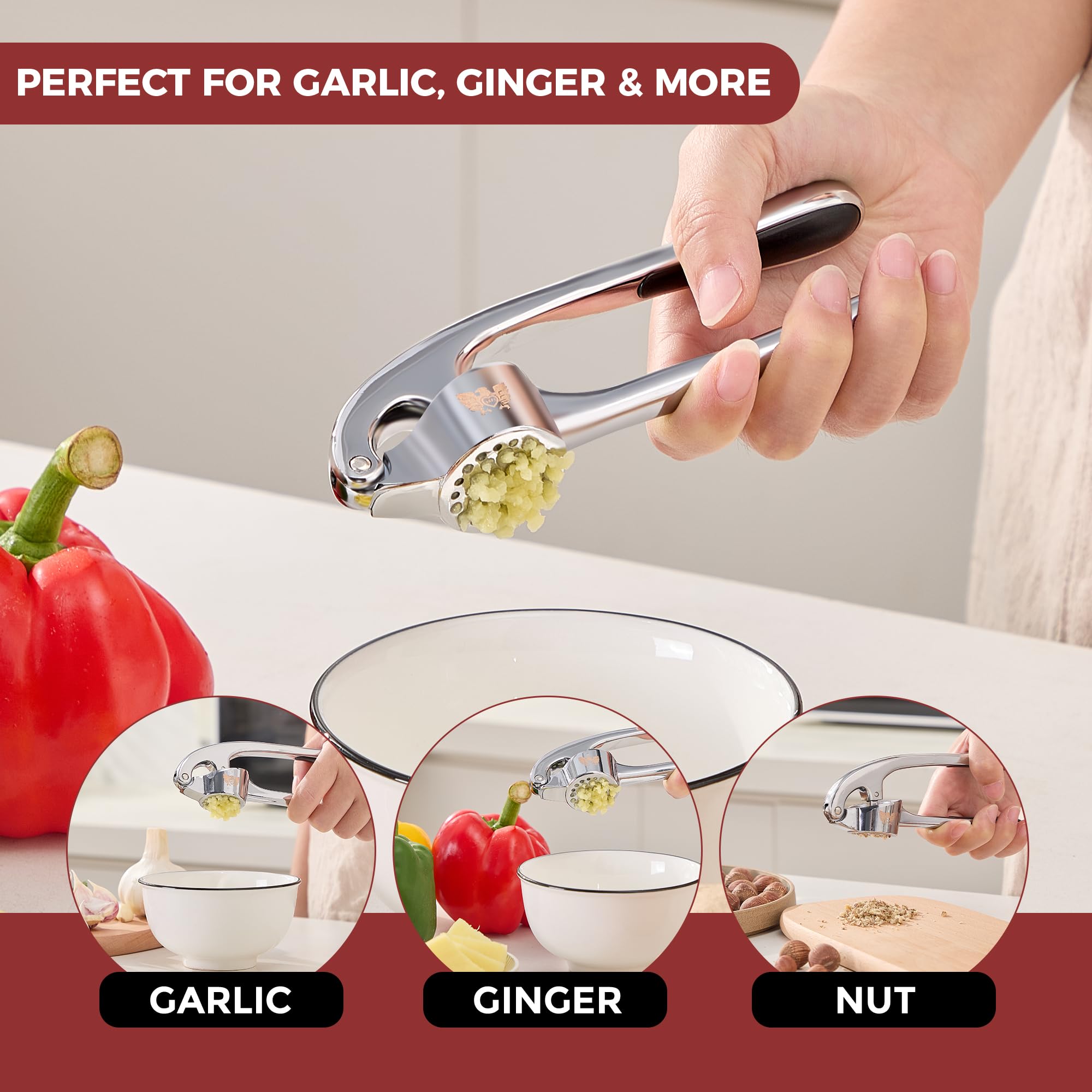 SAFI silicone garlic peeler and cleaning brush included