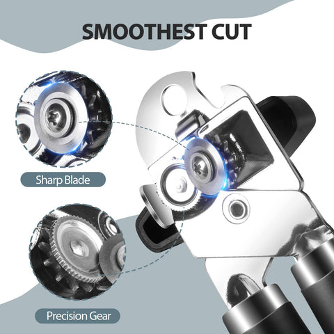 Safring can opener sharp blade delivers smooth cuts on lids.