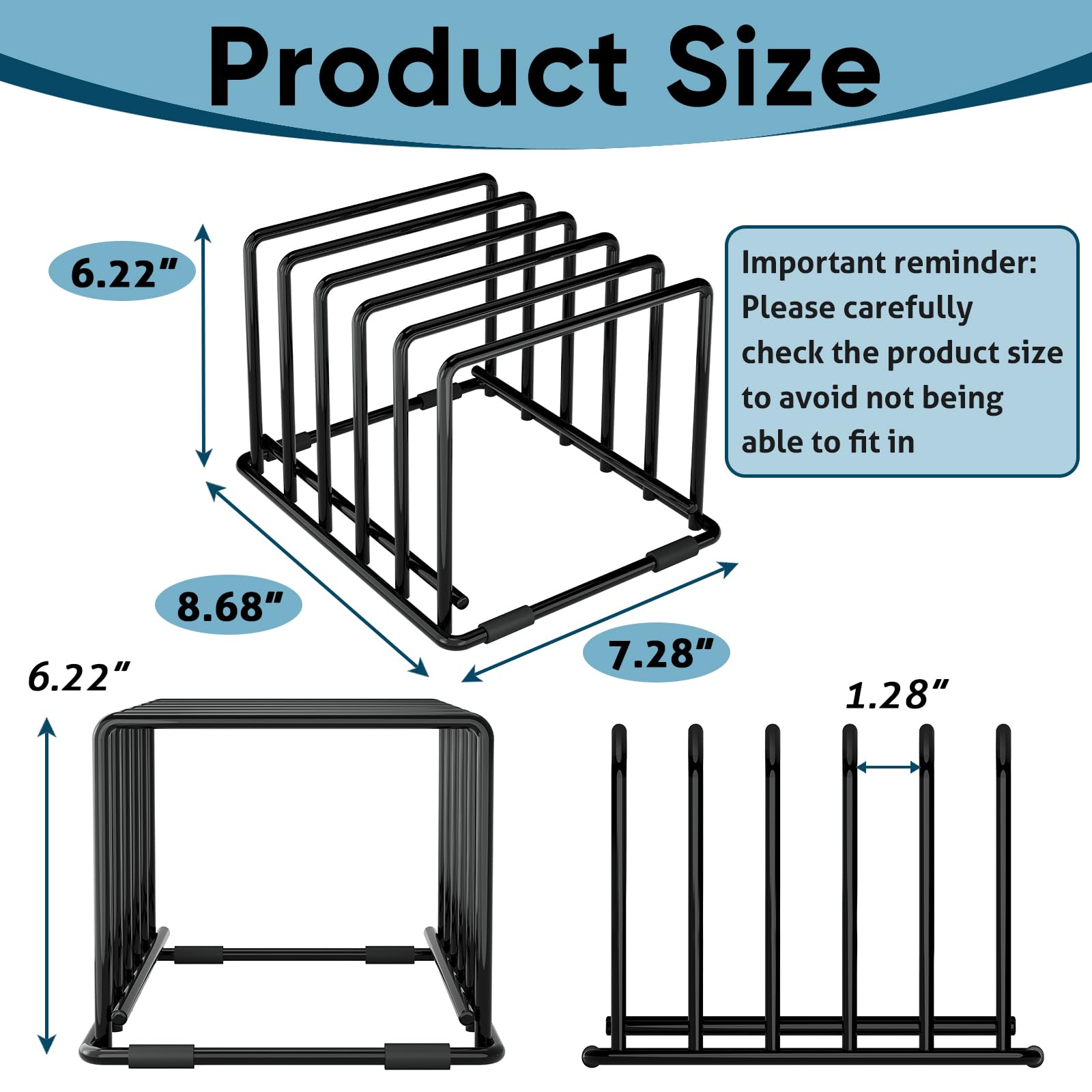 Saglau baking trays organizer keeps trays upright and accessible.