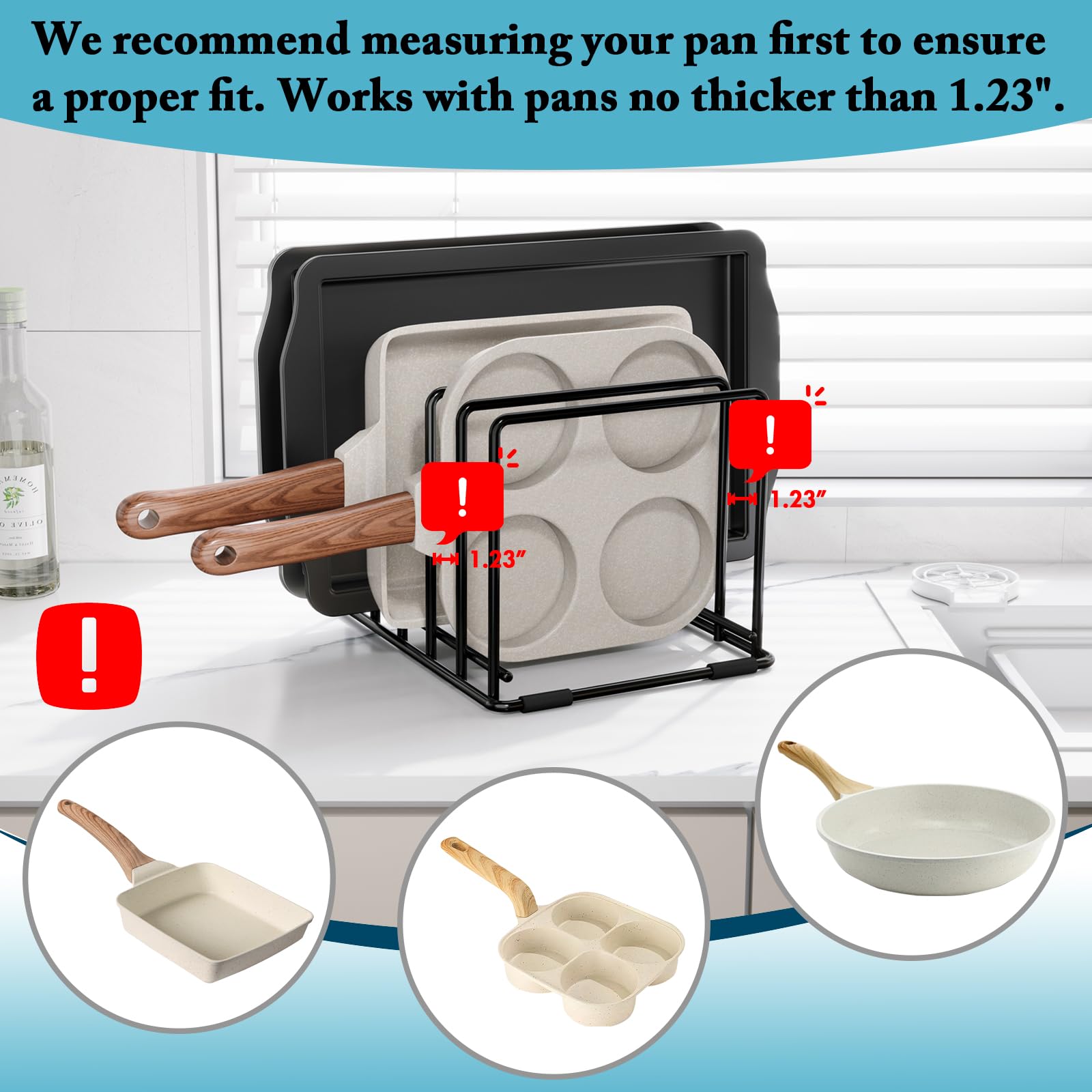 Saglau steel kitchen rack with five-slot design for boards.