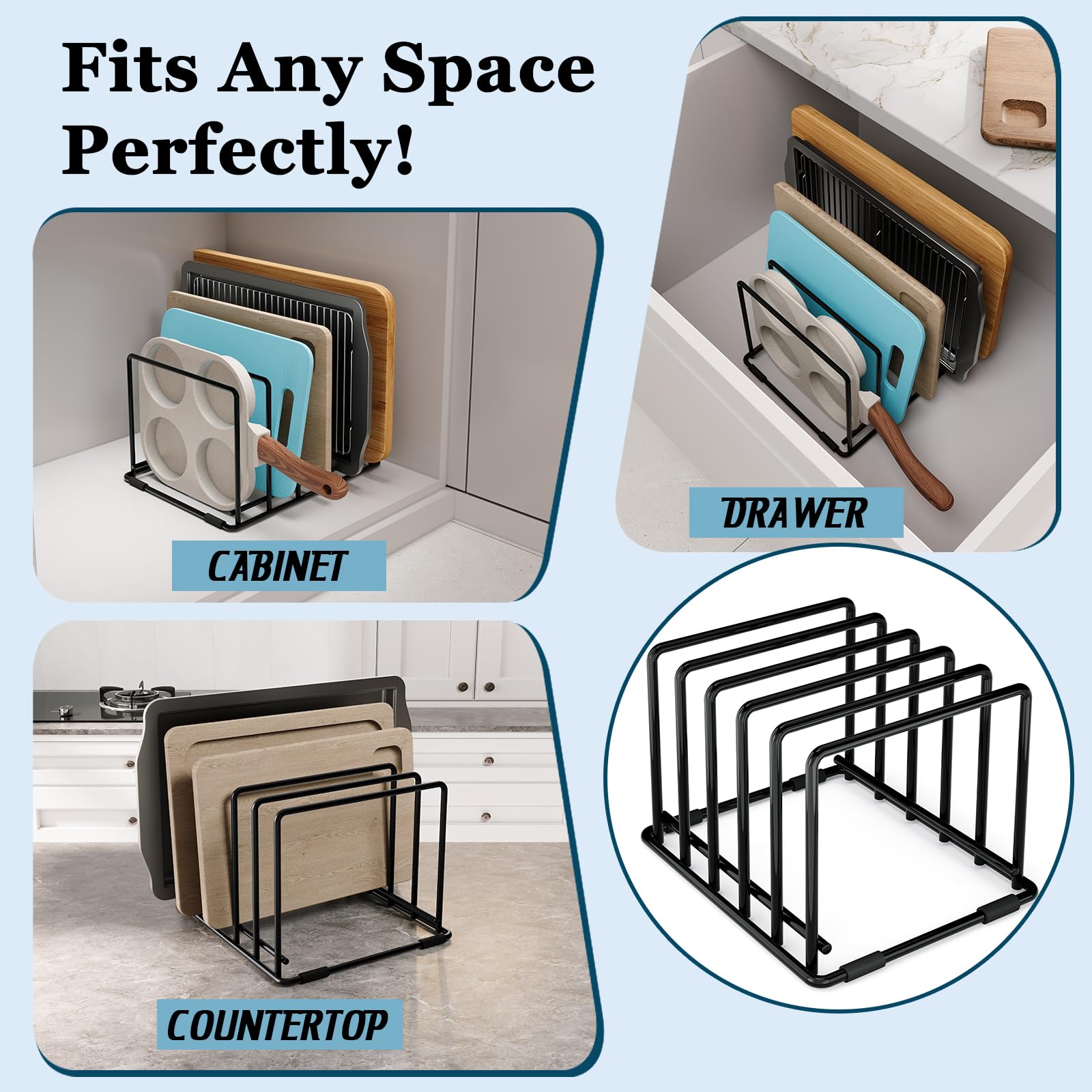 Saglau sturdy steel construction with non-slip feet protects surfaces.