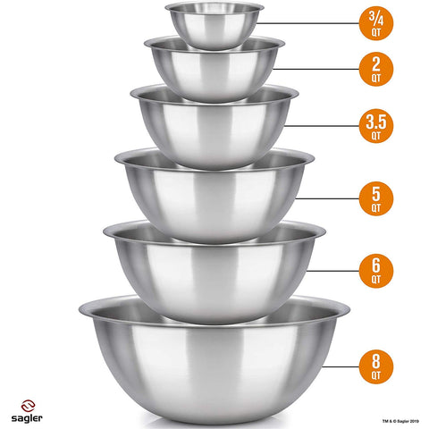 Sagler flat base and rounded rim for stable mixing and clean pouring