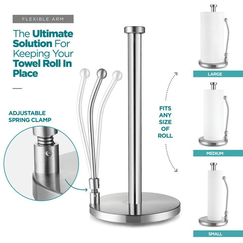 Sagler weighted base with silicone pads keeps the holder stable and surface-safe.