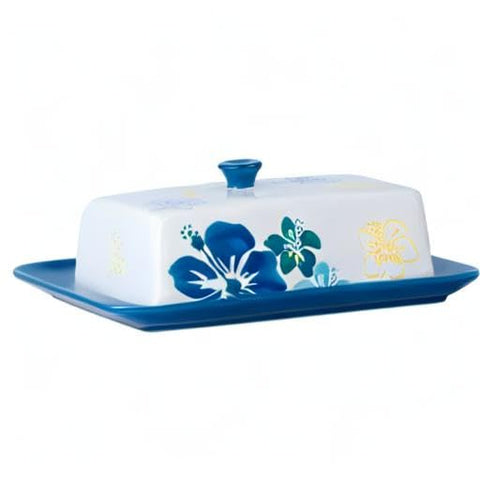 Sagoskat butter dish shown on a kitchen counter highlighting convenient lid storage