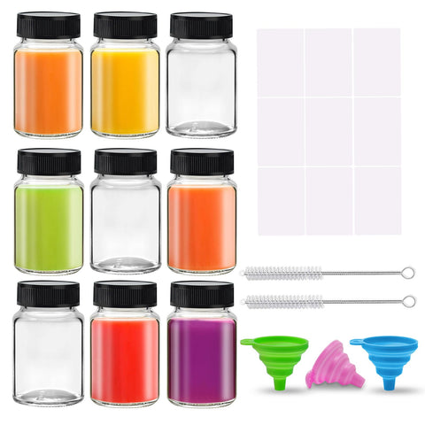 SAIAOKJ 2oz glass bottle with lid for portable, spill-free travel