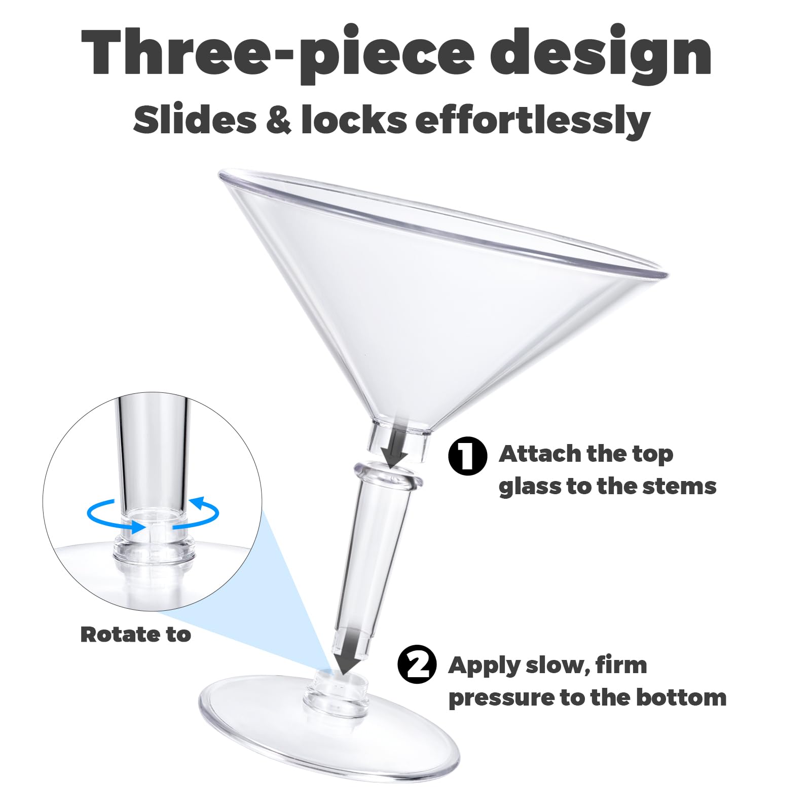 SAIAOKJ giant martini glass combines glass-like look with durable BPA-free plastic.