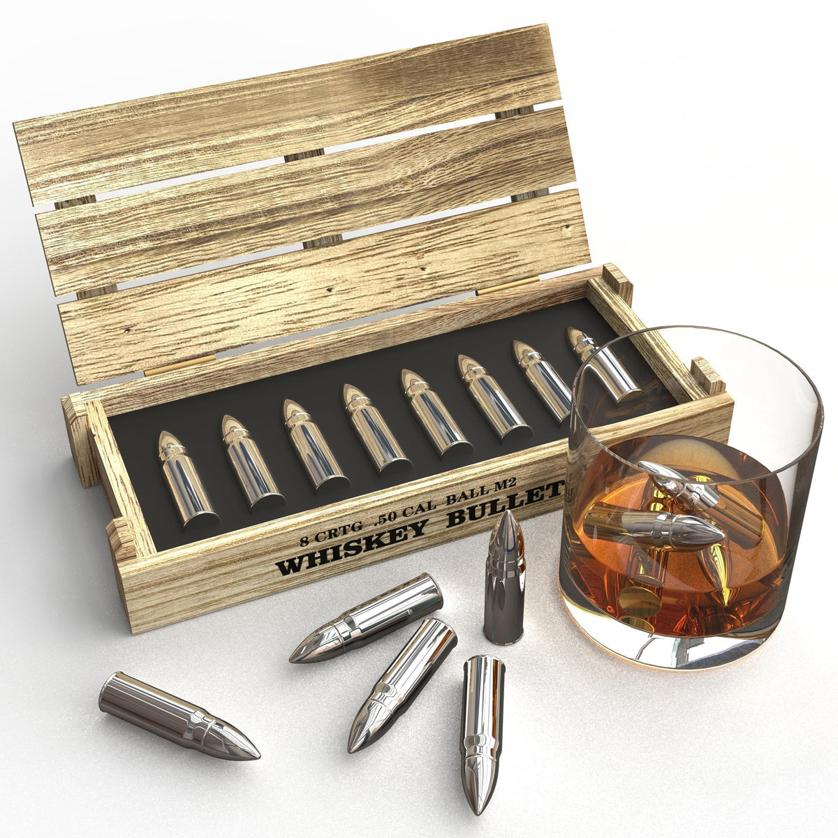 SAICOOS bullet whiskey stones in gift box cools drinks without dilution.