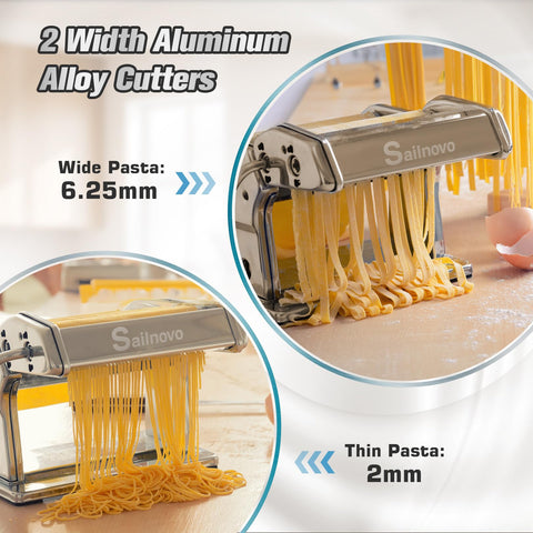 Sailnovo cutting widths offer 2.0 and 4.5 mm pasta options