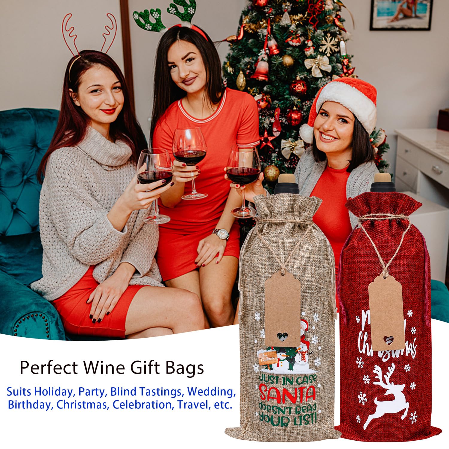 Sailup burlap bags suit Christmas, weddings, parties, and home storage.