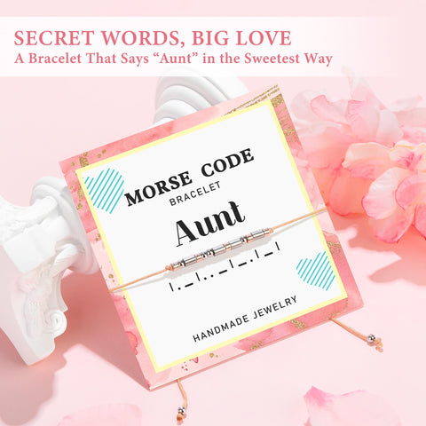 Saineron Morse code bracelet secretly spells Aunt in morse.